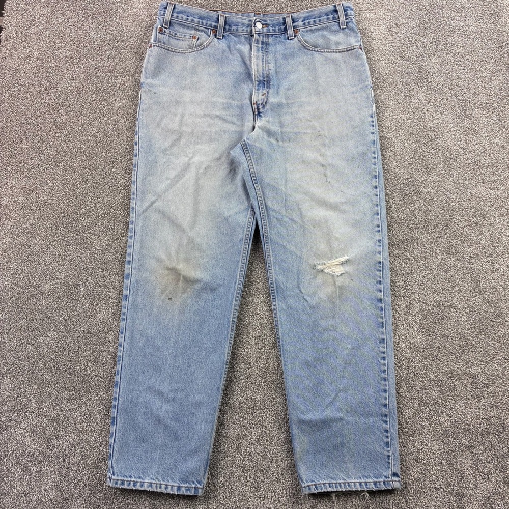 Vintage Levi's 550 Jeans Mens 38x31 Blue Light Wash Denim Relaxed Fit Straight
